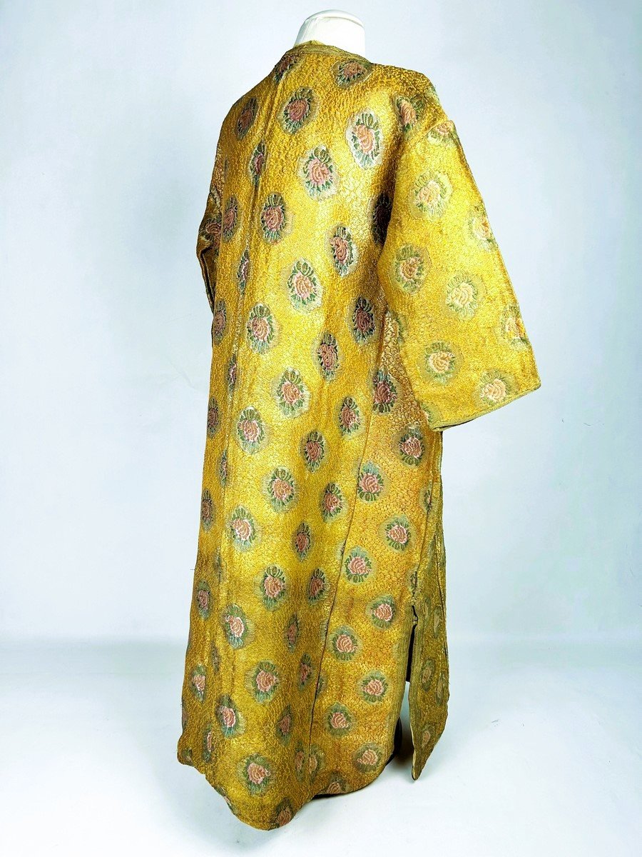 Kaftan de cérémonie de Fès en Brocart de fil d'or - Maroc XIXe siècle-photo-3