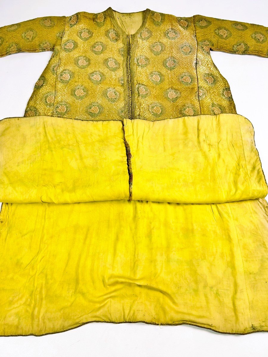 Kaftan de cérémonie de Fès en Brocart de fil d'or - Maroc XIXe siècle-photo-7