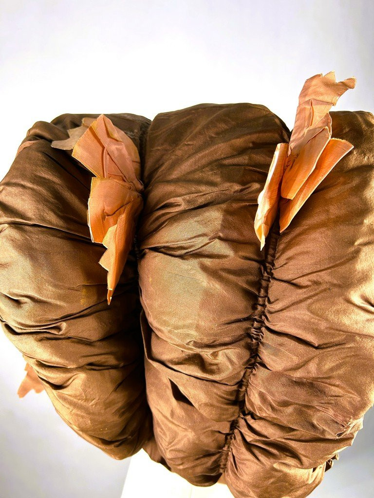 Calèche  en taffetas pour coiffure montée - Période Regency Angleterre fin XVIIIe siècle-photo-6