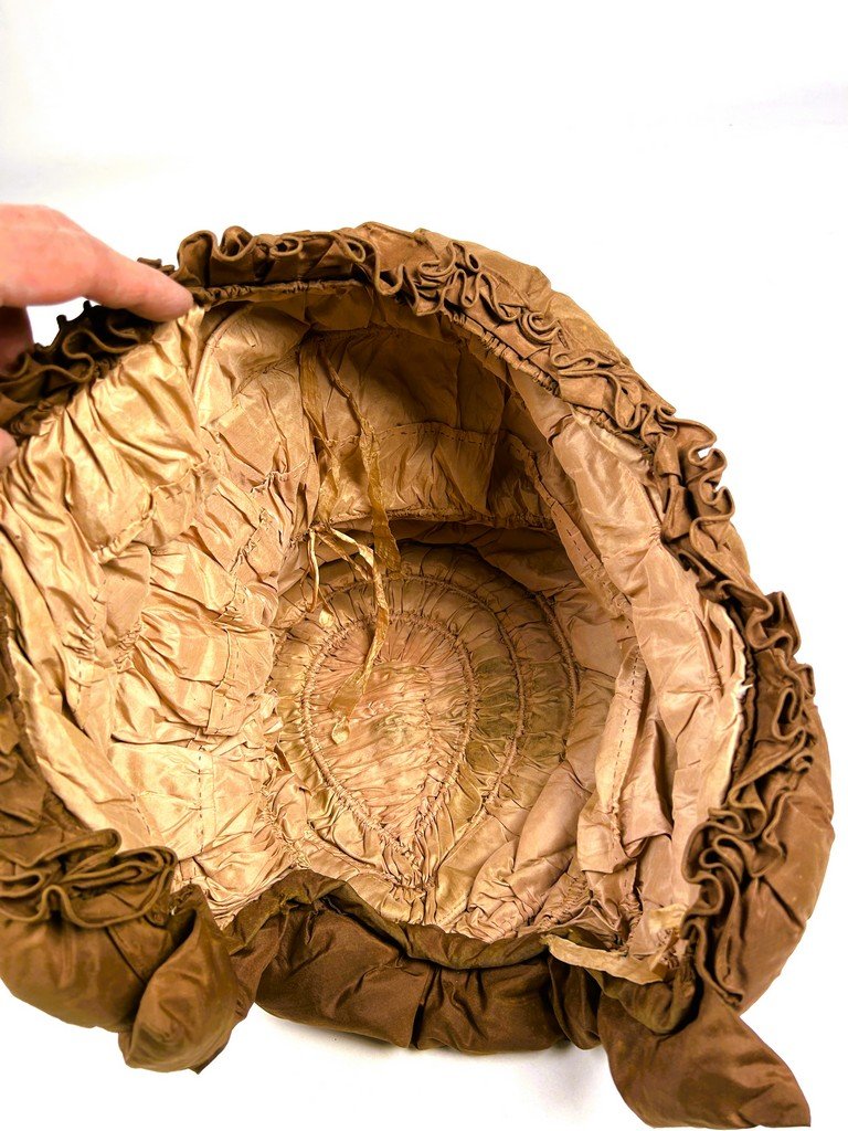 Calèche  en taffetas pour coiffure montée - Période Regency Angleterre fin XVIIIe siècle-photo-7