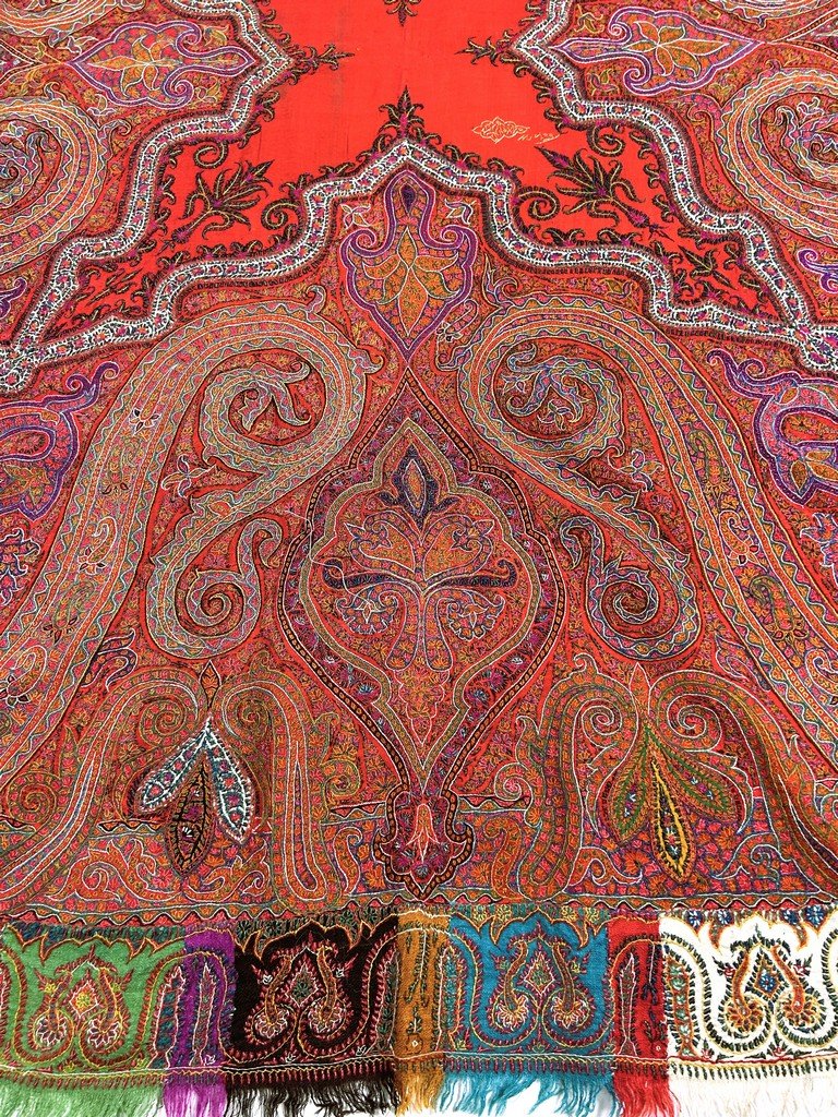 Embroidered Kashmiri Wool Shawl From India - India For Export To France, Circa 1880-photo-2