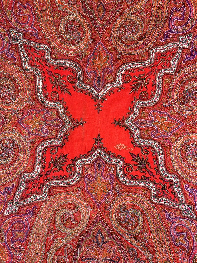 Embroidered Kashmiri Wool Shawl From India - India For Export To France, Circa 1880-photo-4