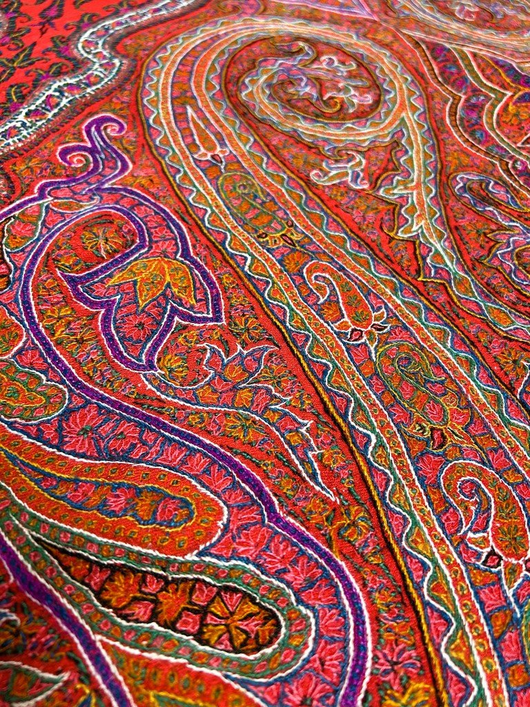 Embroidered Kashmiri Wool Shawl From India - India For Export To France, Circa 1880-photo-5