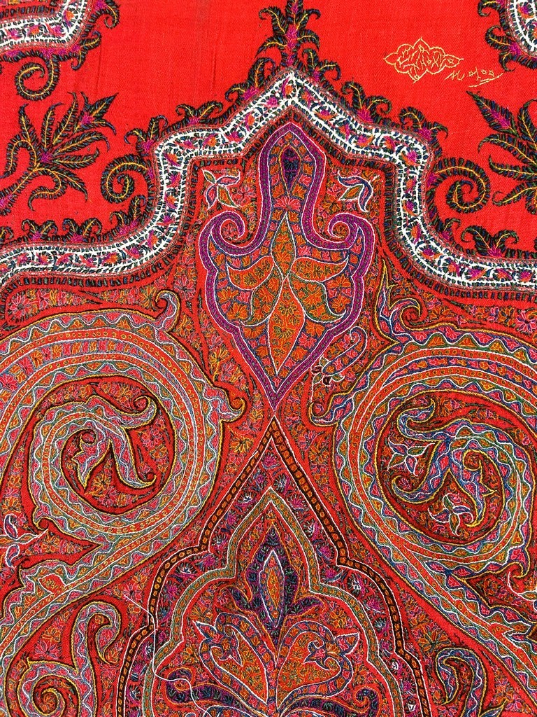 Embroidered Kashmiri Wool Shawl From India - India For Export To France, Circa 1880