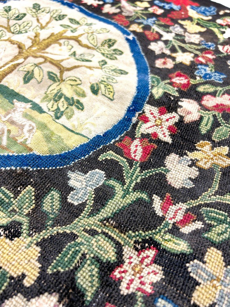 Garnitures de Fauteuil Louis XIV en tapisserie aux points - France deuxième moitié XVIIe siècle-photo-3