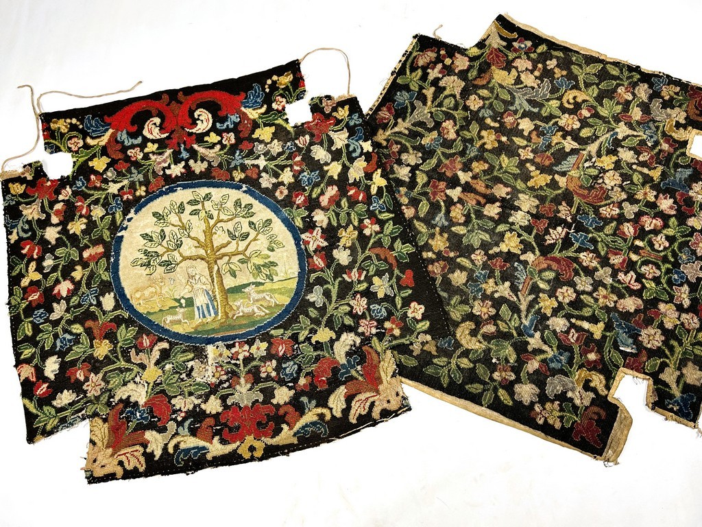 Garnitures de Fauteuil Louis XIV en tapisserie aux points - France deuxième moitié XVIIe siècle