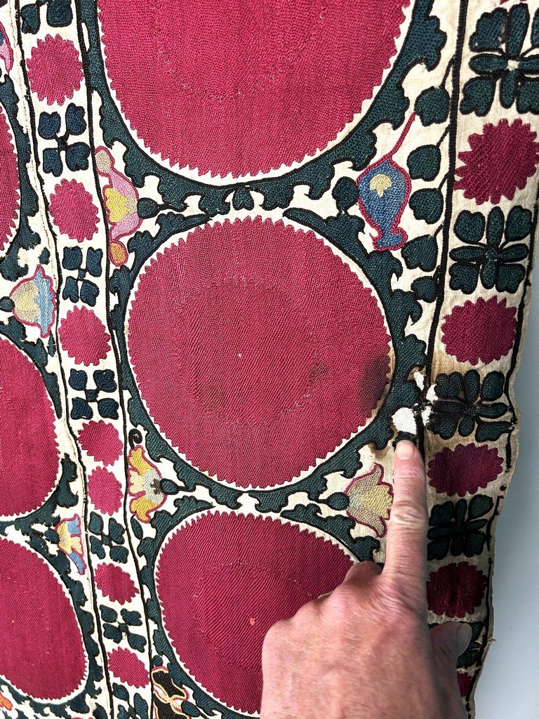 Tenture Suzani de Tashkent à broderies Oï Palak - Ouzbékistan Circa 1900-photo-6