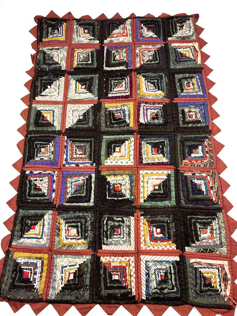 Mini Lattice Or Log Cabin Patchwork - United States, Late 19th Century-photo-4