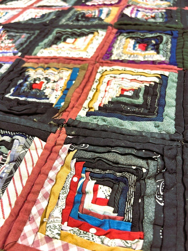 Mini Lattice Or Log Cabin Patchwork - United States, Late 19th Century-photo-2