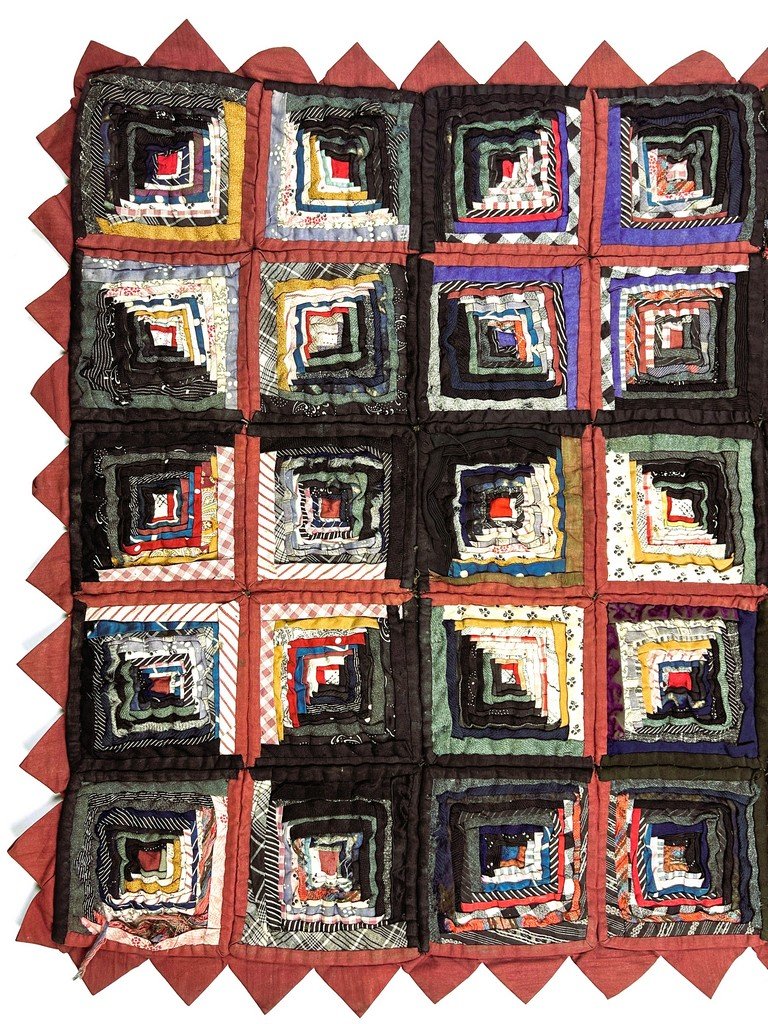 Mini Lattice Or Log Cabin Patchwork - United States, Late 19th Century-photo-7