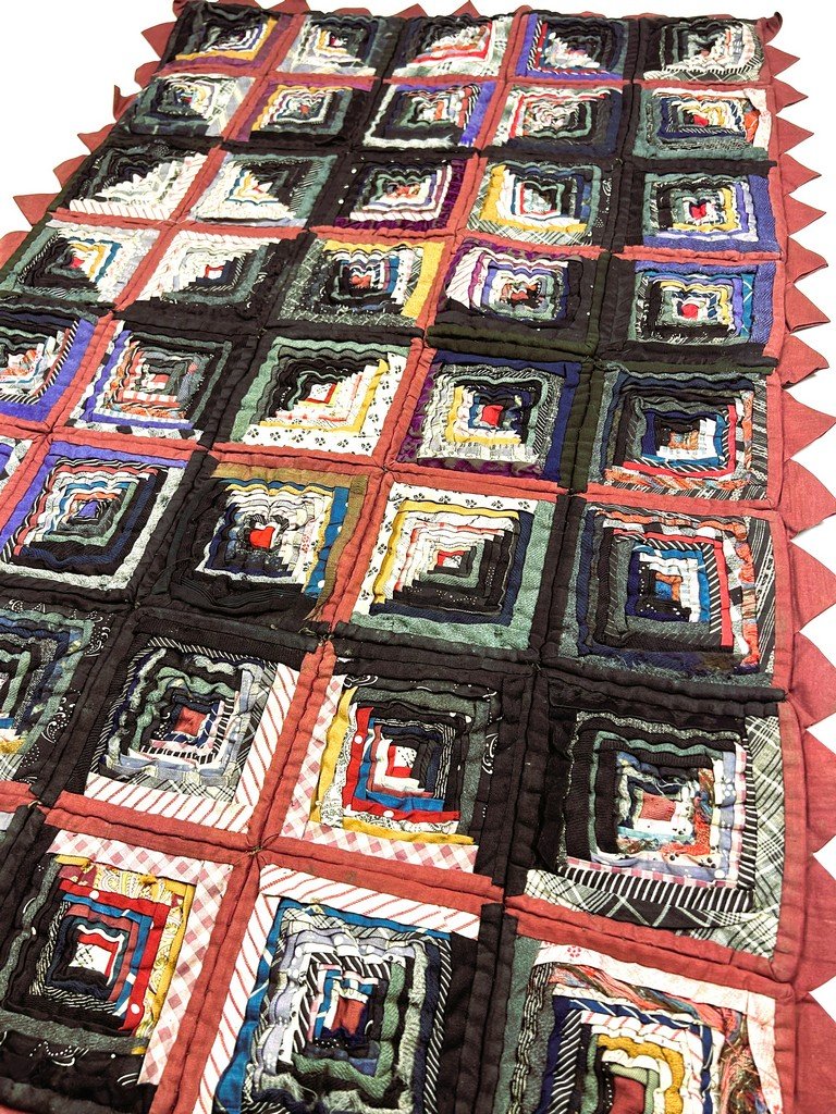 Mini Lattice Or Log Cabin Patchwork - United States, Late 19th Century-photo-8