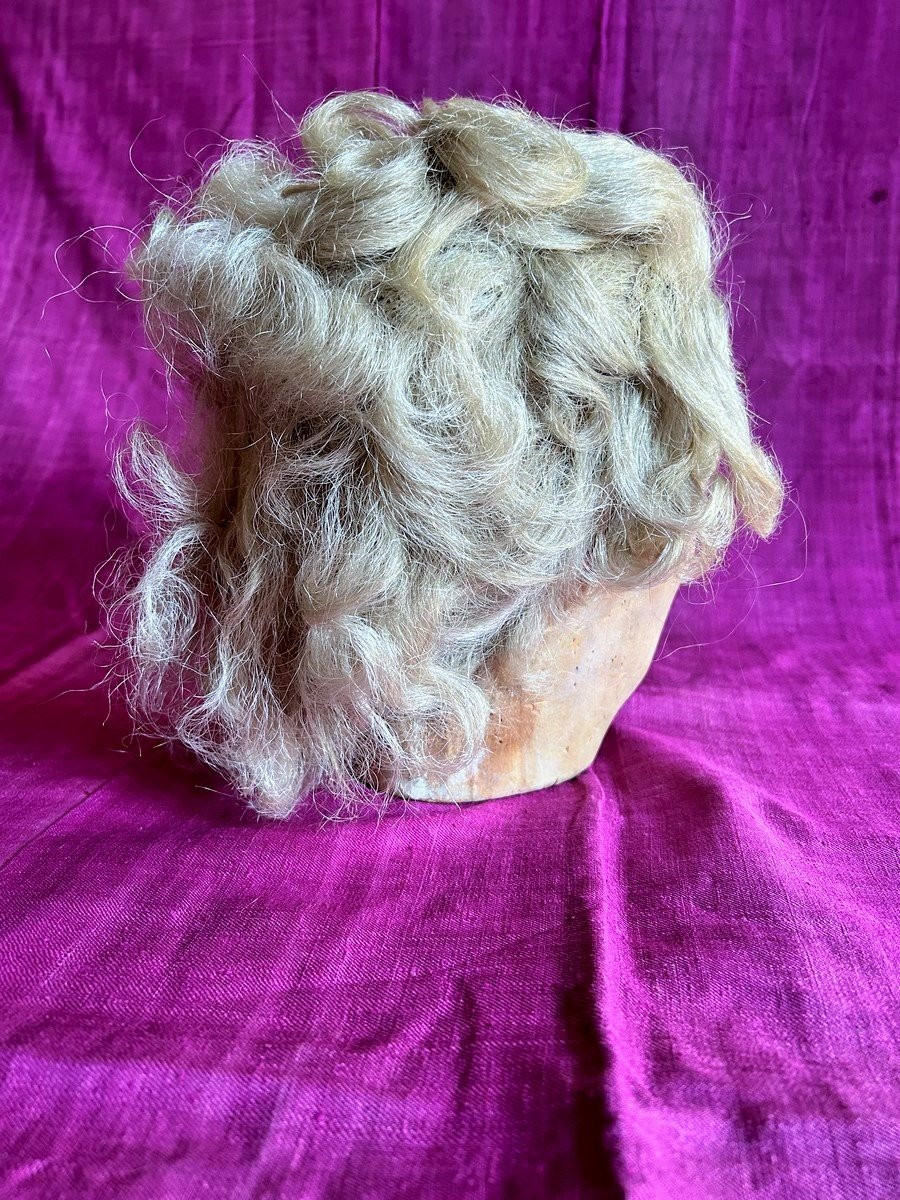 Grey Hair Wig Of The Queen And Her Wooden Bauble - France In The Louis XVI Style-photo-3