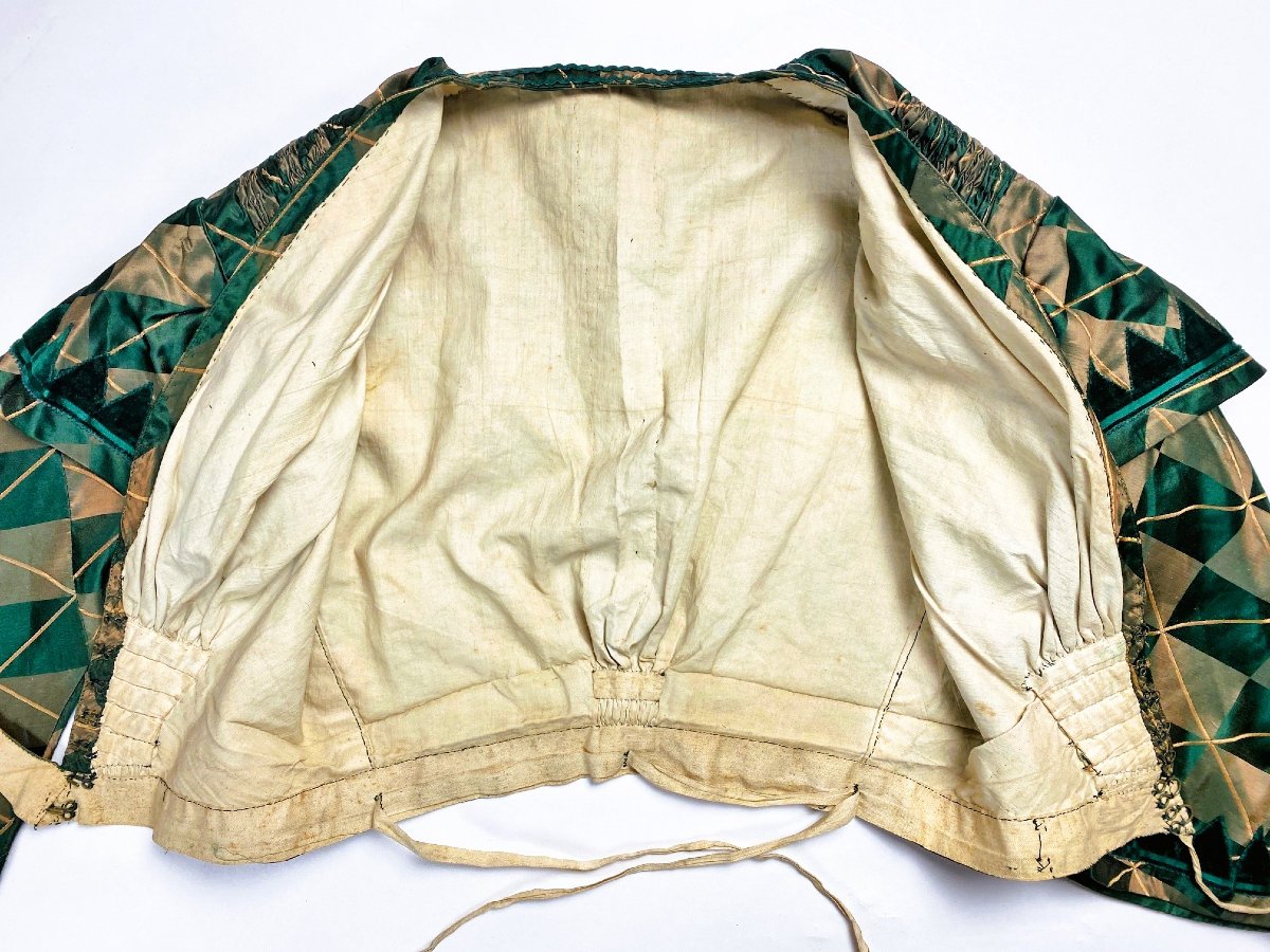 Checkered Damask Crinoline Day Dress - Early Second Empire Period, Circa 1855-photo-7