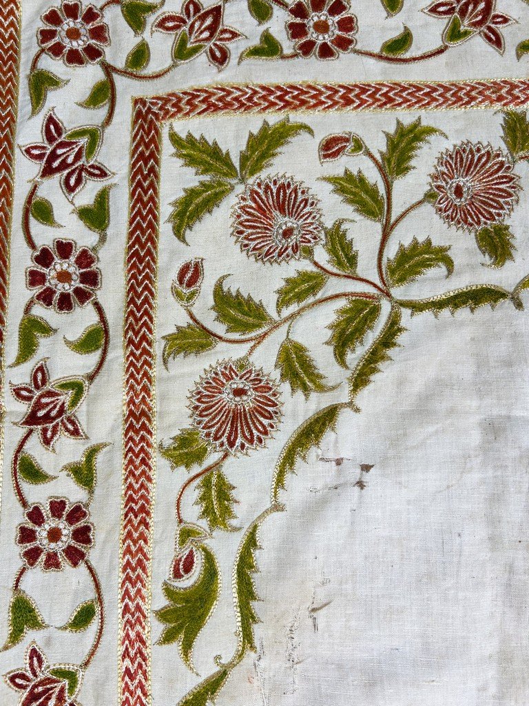 Tenture Moghole à l'arbre de vie - Indes Gujarat début XXe siècle-photo-1