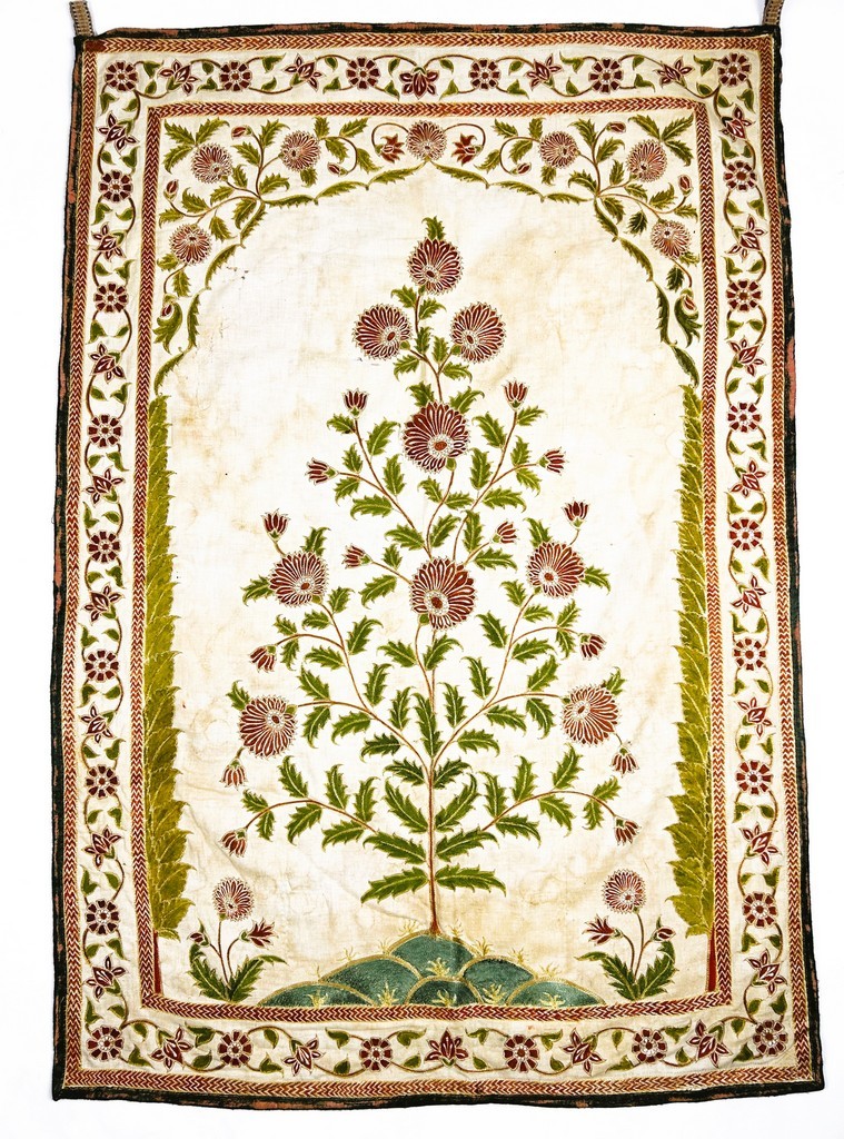 Tenture Moghole à l'arbre de vie - Indes Gujarat début XXe siècle