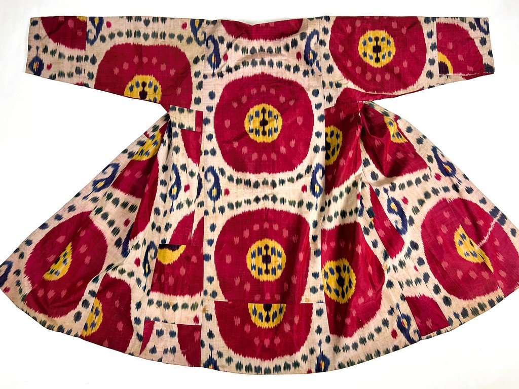 Manteau Chapan en Ikat de soie nommé Abra - Ouzbékistan Boukhara Circa 1900-photo-6
