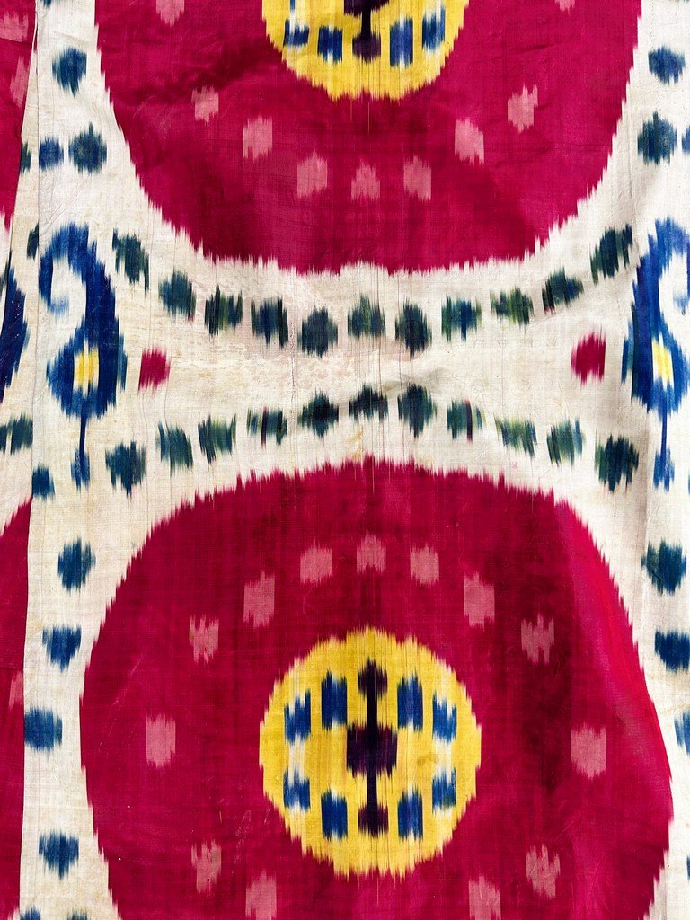 Manteau Chapan en Ikat de soie nommé Abra - Ouzbékistan Boukhara Circa 1900-photo-7