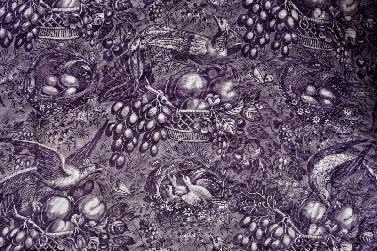 Quilt, Slants And Valance In Printed Mulhouse Linen, Circa 1835-photo-2