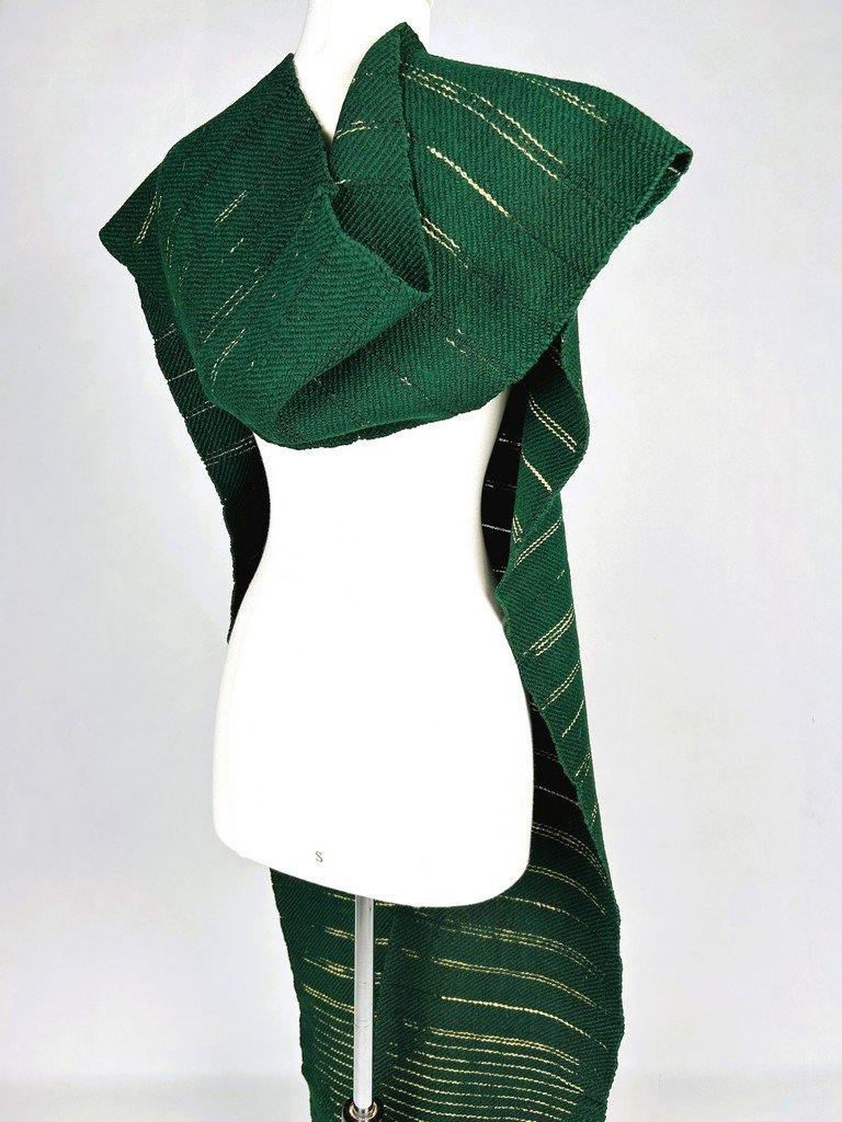 Long Berber Wool Scarf Or Belt Woven In Bras - Tunisia About 1960-photo-2