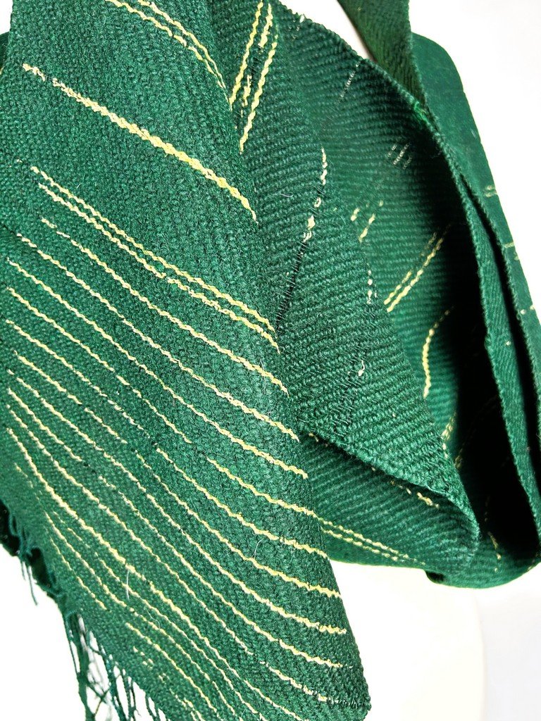 Long Berber Wool Scarf Or Belt Woven In Bras - Tunisia About 1960-photo-5