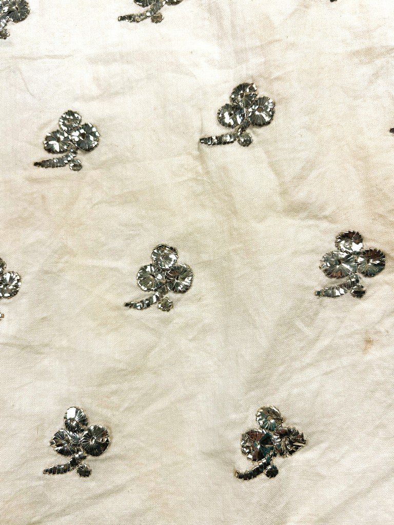 An Embroidery Of Silver Blades On Linen - Tunisia Or Algeria 18th 19th Century-photo-1