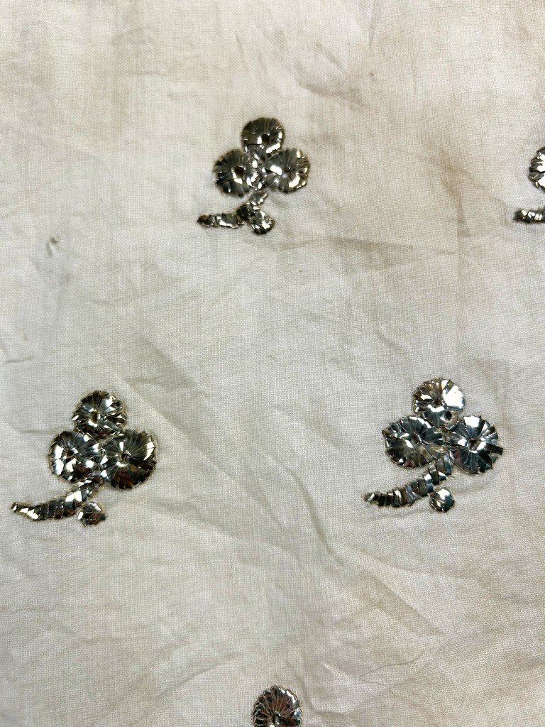 An Embroidery Of Silver Blades On Linen - Tunisia Or Algeria 18th 19th Century-photo-4