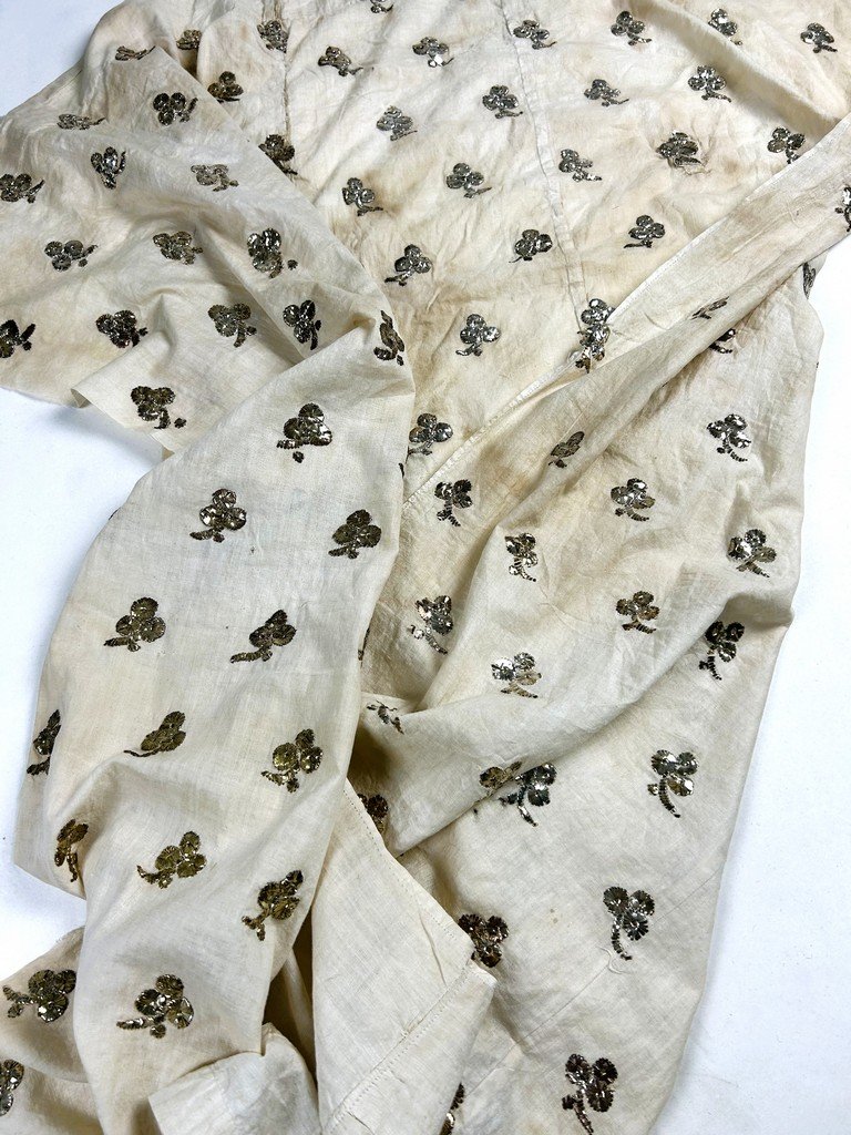 An Embroidery Of Silver Blades On Linen - Tunisia Or Algeria 18th 19th Century-photo-5