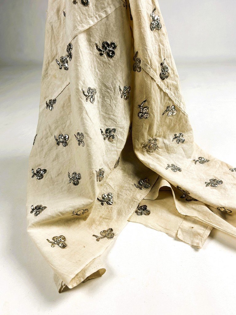 An Embroidery Of Silver Blades On Linen - Tunisia Or Algeria 18th 19th Century-photo-6