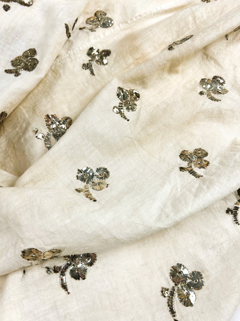 An Embroidery Of Silver Blades On Linen - Tunisia Or Algeria 18th 19th Century