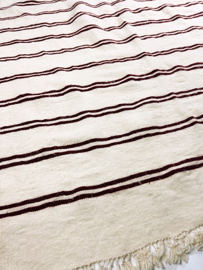 Berber Shawl Or Plaid In Arm-woven Sheep Wool - Southern Tunisia Circa 1970-80-photo-2