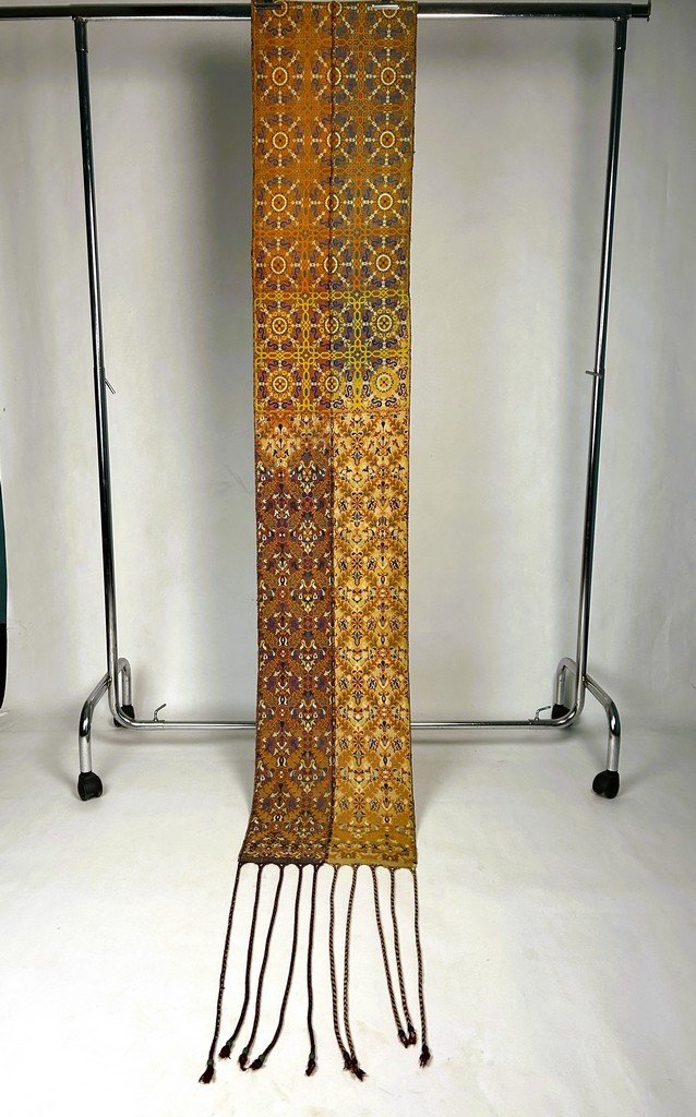 Rare Fez Belt Complete With Four Ikat Patterns - 19th Century Morocco-photo-3