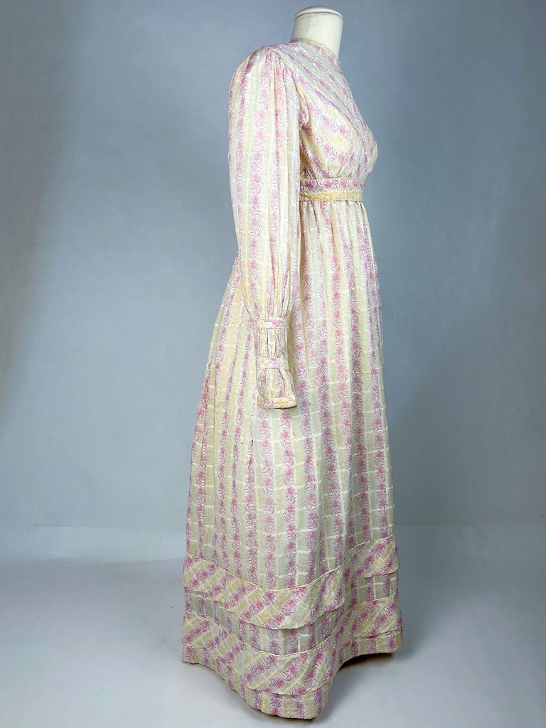 Robe d'été en mousseline imprimée - Angleterre période Regency Circa 1820-photo-6