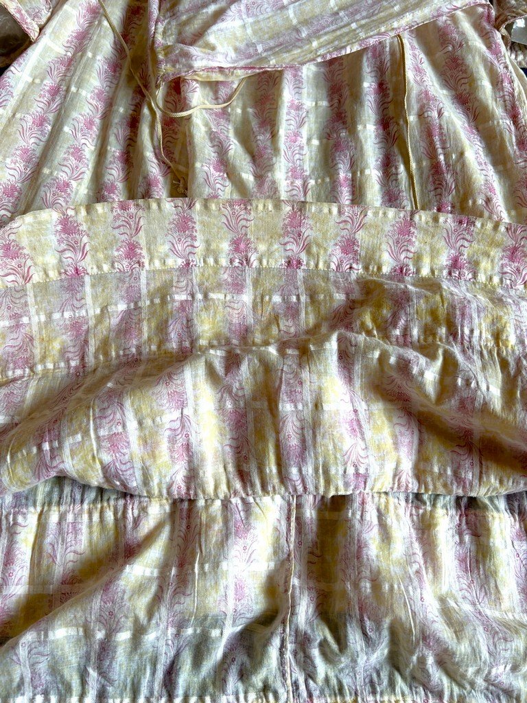 Robe d'été en mousseline imprimée - Angleterre période Regency Circa 1820-photo-8
