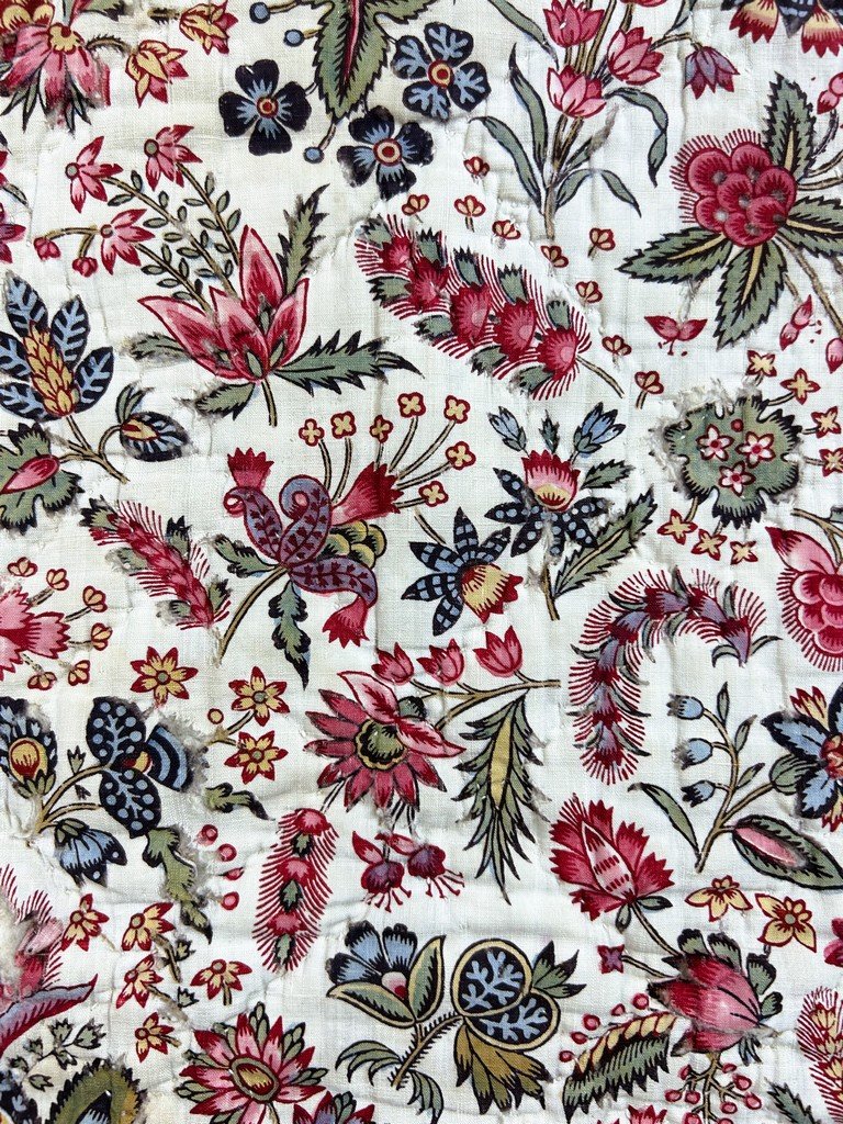 Les "Coquesigrues" Courtepointe en Indienne Oberkampf - Jouy-en-Josas Circa 1790 -photo-3