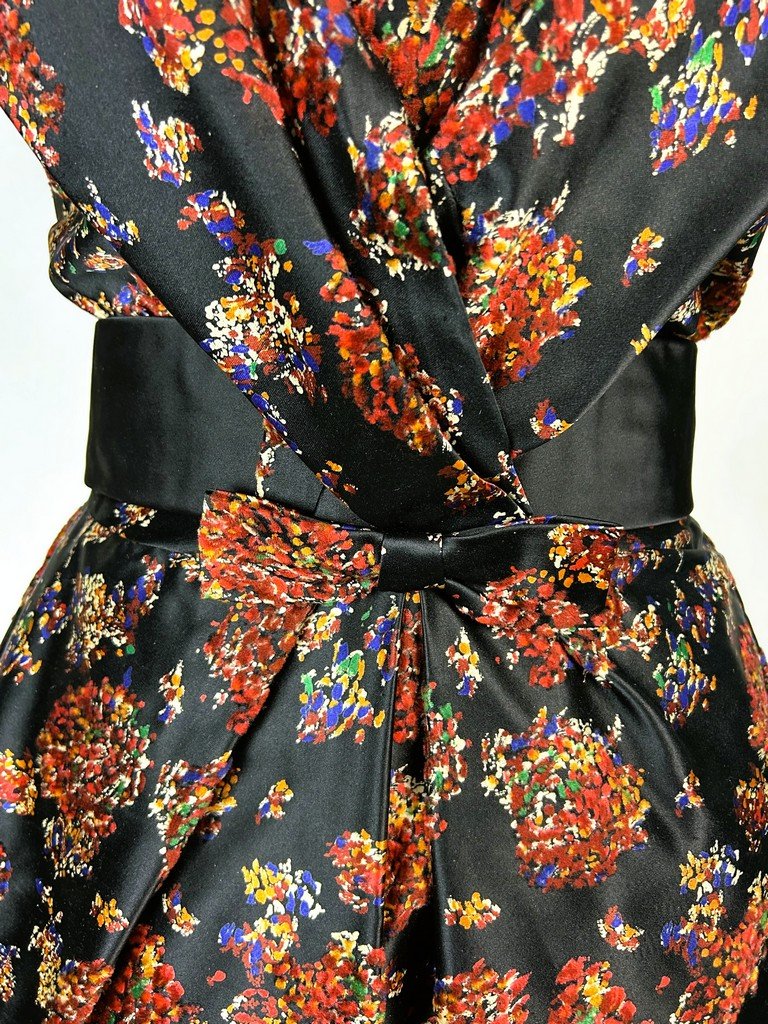 Velvet Sabre Cocktail Dress - France Circa 1955-photo-2