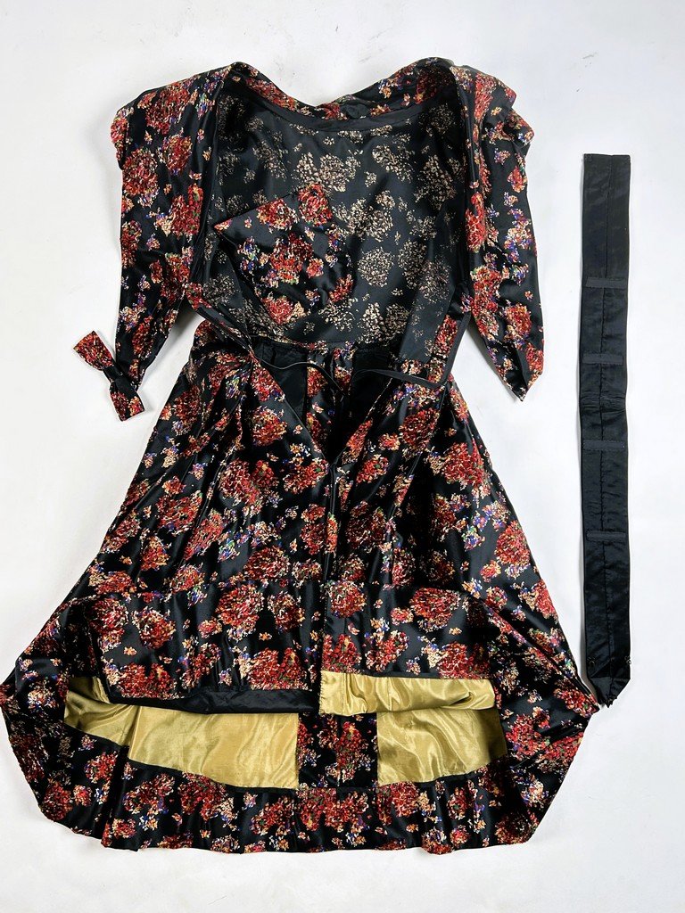 Velvet Sabre Cocktail Dress - France Circa 1955-photo-8