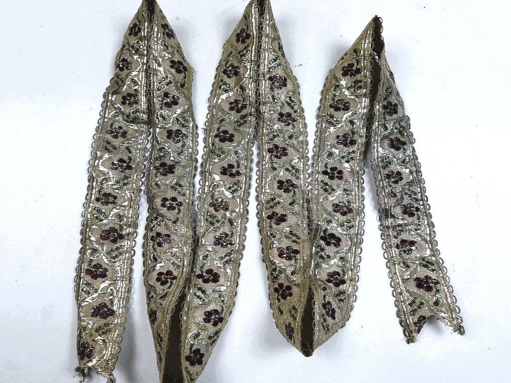 A Braid, Ribbon Fashioned With Silver Blades For The Strasbourg Costume - Alsace 19th Century-photo-1