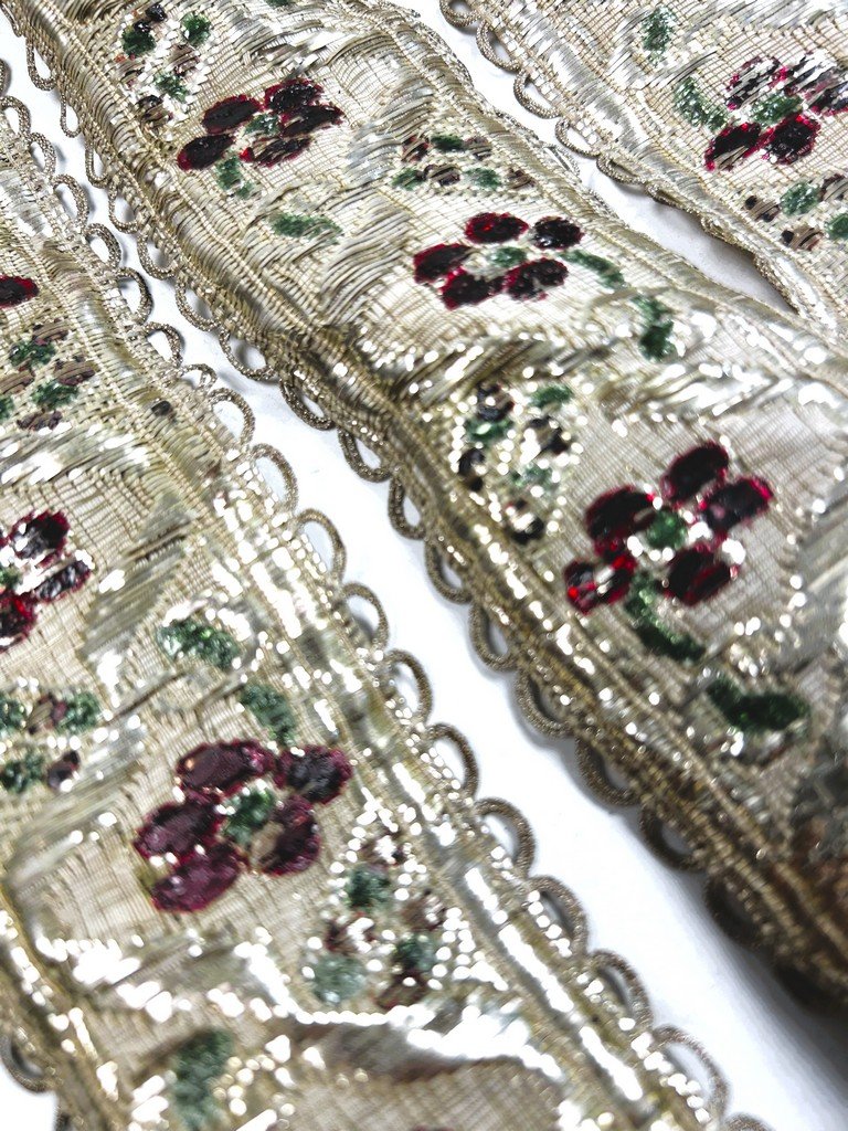 A Braid, Ribbon Fashioned With Silver Blades For The Strasbourg Costume - Alsace 19th Century-photo-4