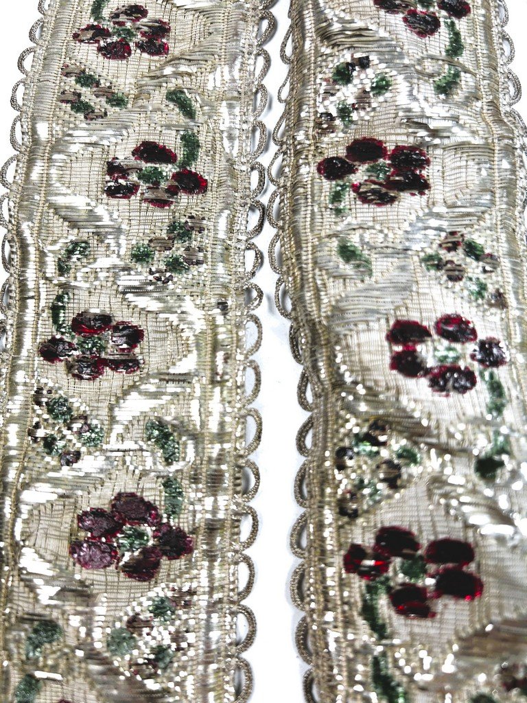 A Braid, Ribbon Fashioned With Silver Blades For The Strasbourg Costume - Alsace 19th Century-photo-5