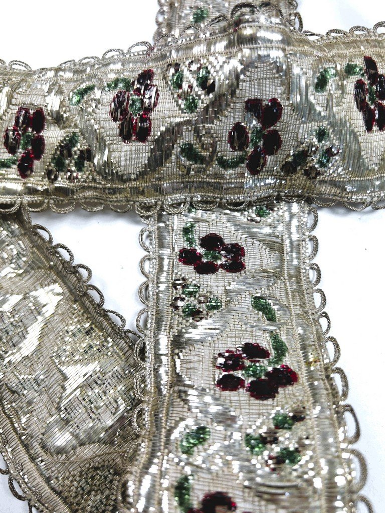 A Braid, Ribbon Fashioned With Silver Blades For The Strasbourg Costume - Alsace 19th Century-photo-7