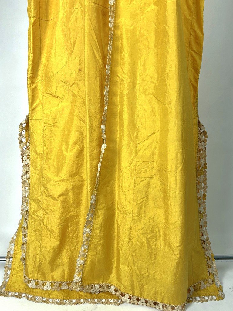 Ceremonial Kaftan Or Entari In Gold-yellow Silk Taffeta - Ottoman Empire 19th C.-photo-4