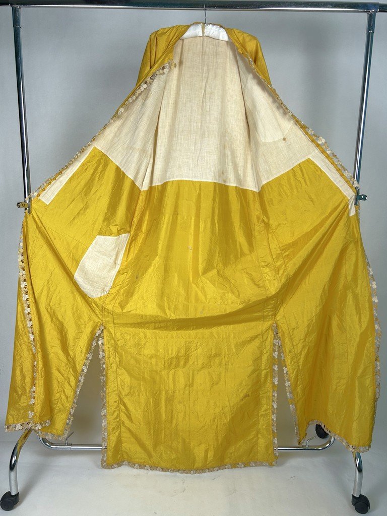 Ceremonial Kaftan Or Entari In Gold-yellow Silk Taffeta - Ottoman Empire 19th C.-photo-4