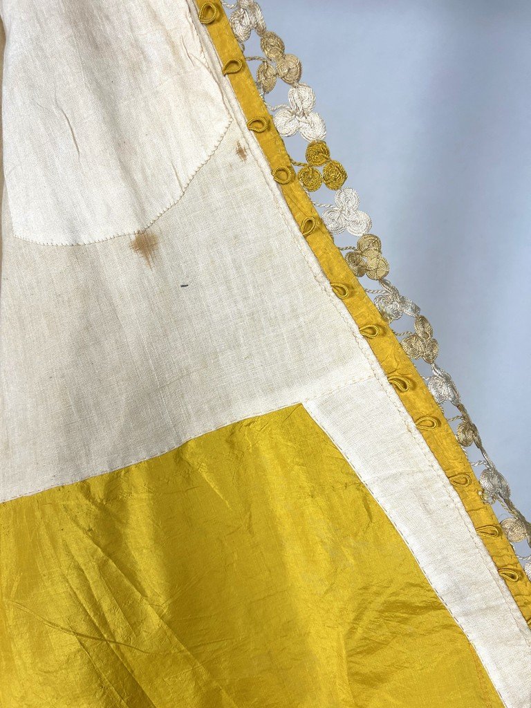 Ceremonial Kaftan Or Entari In Gold-yellow Silk Taffeta - Ottoman Empire 19th C.-photo-5