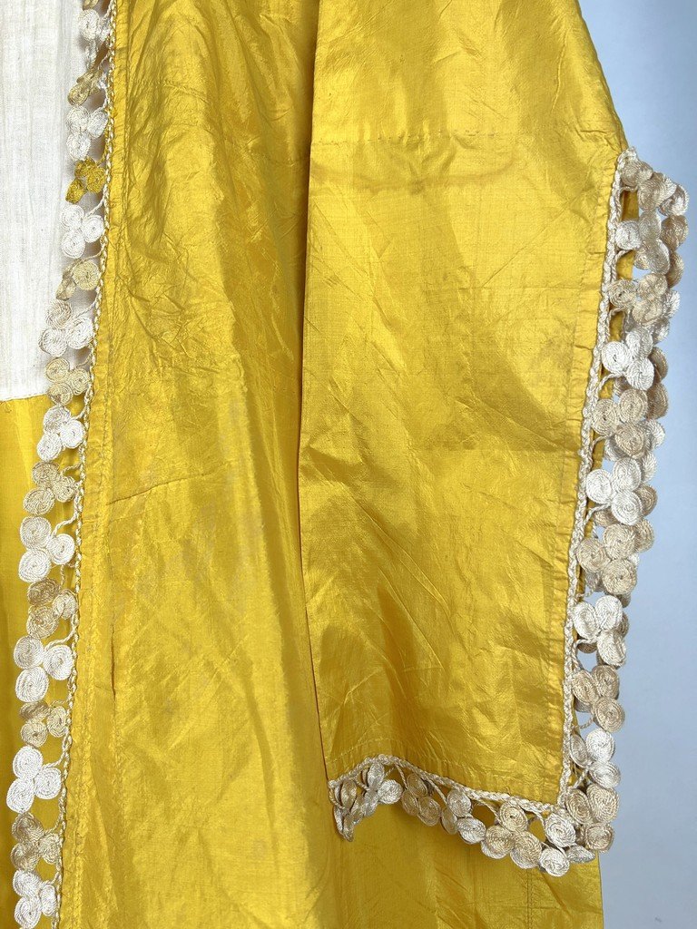 Ceremonial Kaftan Or Entari In Gold-yellow Silk Taffeta - Ottoman Empire 19th C.-photo-6