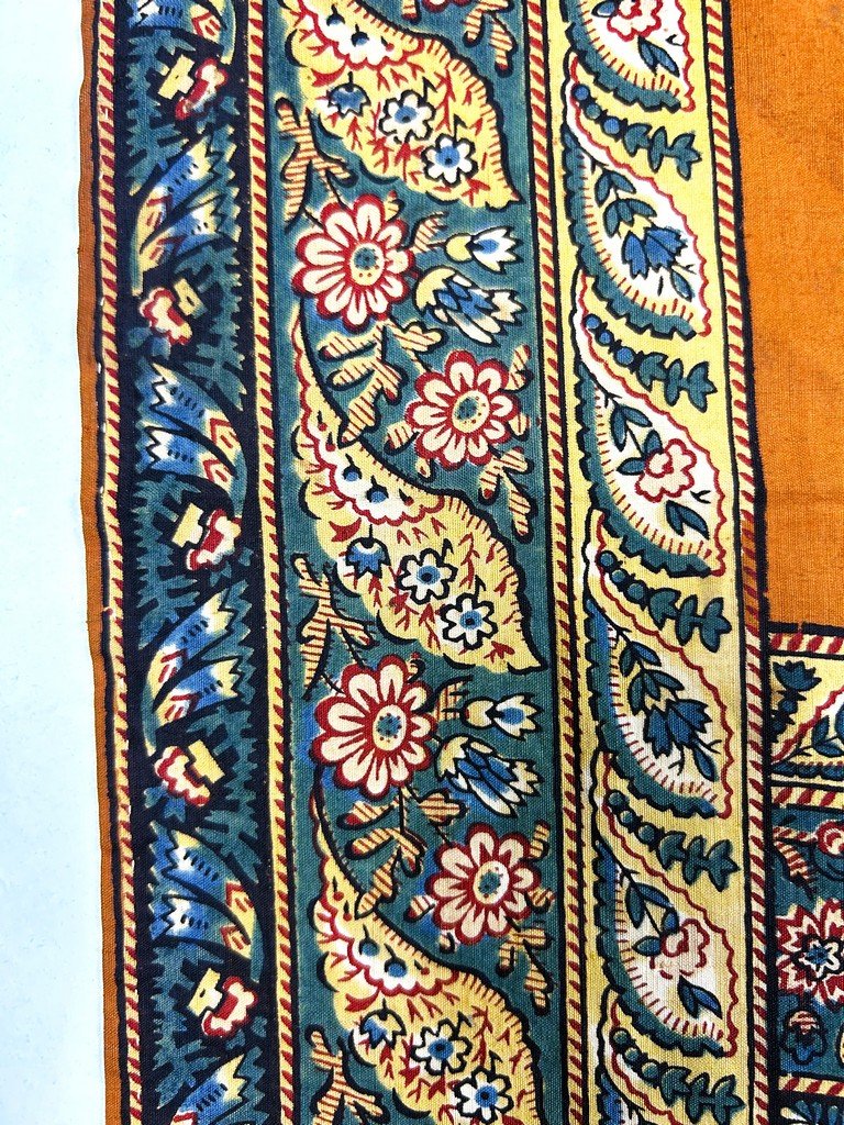 Fichu In Indienne Printed With Quarter Moons - Provence Circa 1820-photo-1
