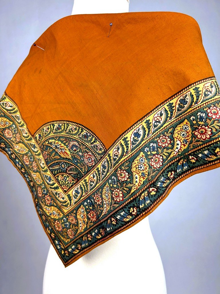 Fichu In Indienne Printed With Quarter Moons - Provence Circa 1820-photo-5