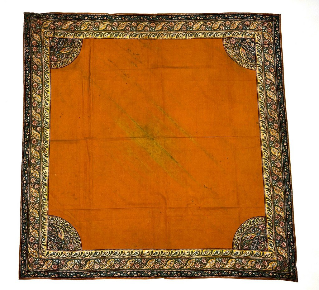 Fichu In Indienne Printed With Quarter Moons - Provence Circa 1820-photo-7