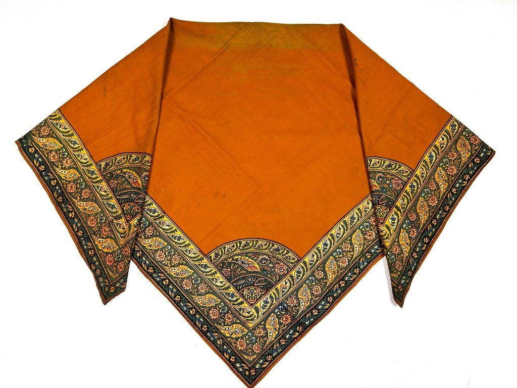 Fichu In Indienne Printed With Quarter Moons - Provence Circa 1820-photo-8