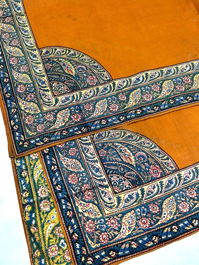 Fichu In Indienne Printed With Quarter Moons - Provence Circa 1820