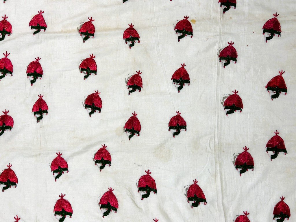 Châle nuptial "Abochini", coton brodé de soie floche - Sindh Indes Circa 1900-photo-5